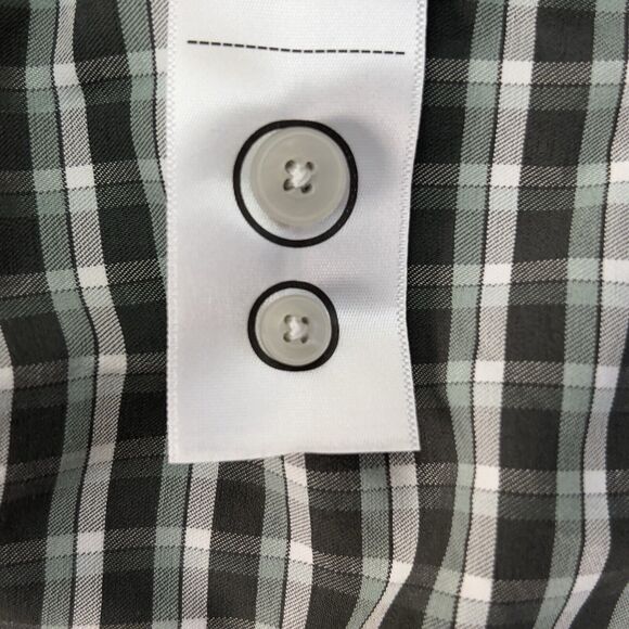 UNTUCKIT Shirt Mens Medium Green Plaid Slim Fit Long Sleeve Performance - Picture 9 of 10